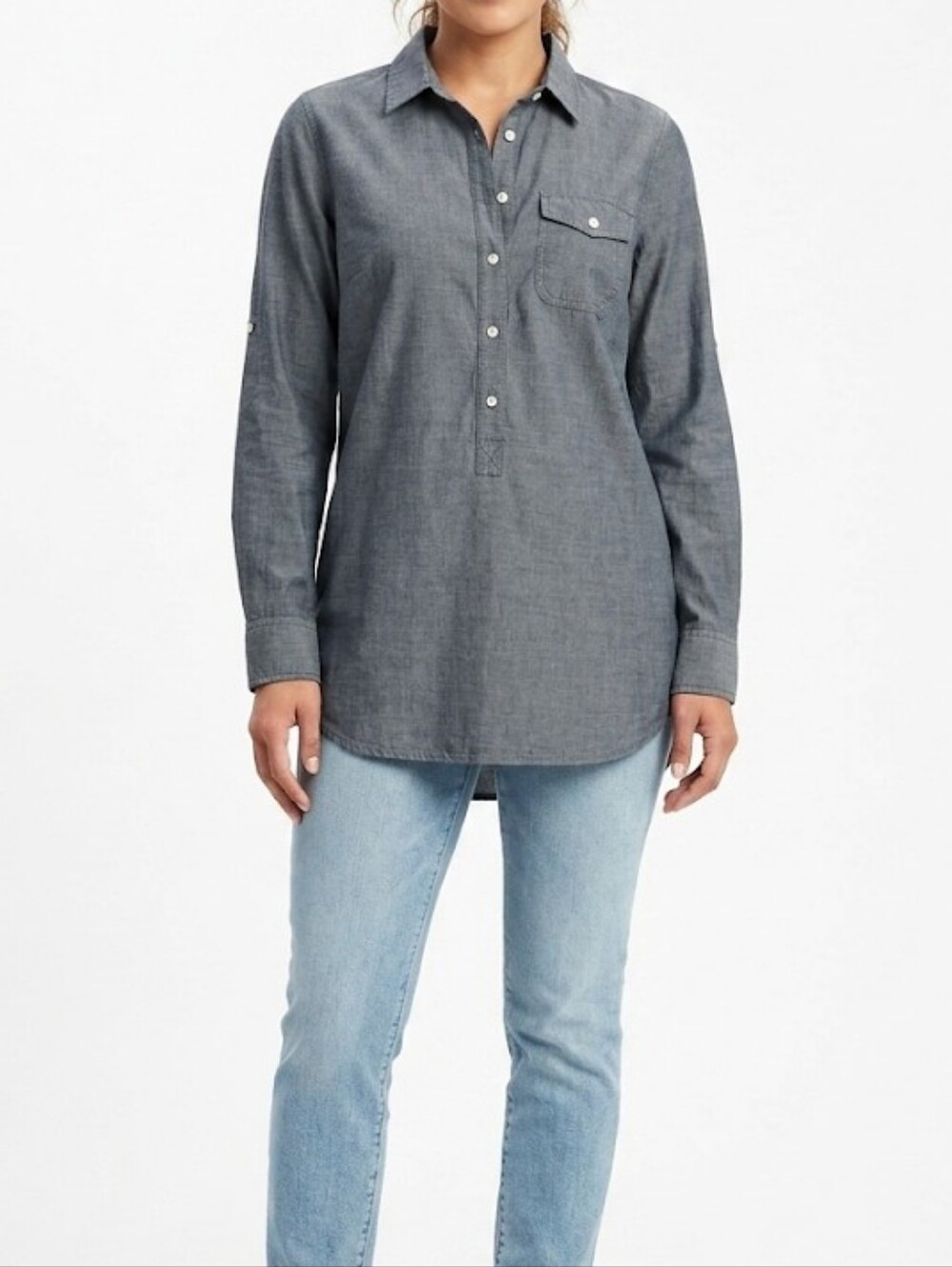 J CREW Casual Long-Sleeve Button-Down Shirt - Blue size S